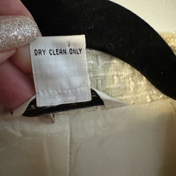 Vintage Preston & York Cream Textured Blazer Preppy Office Business Coco Chanel - Picture 6 of 14